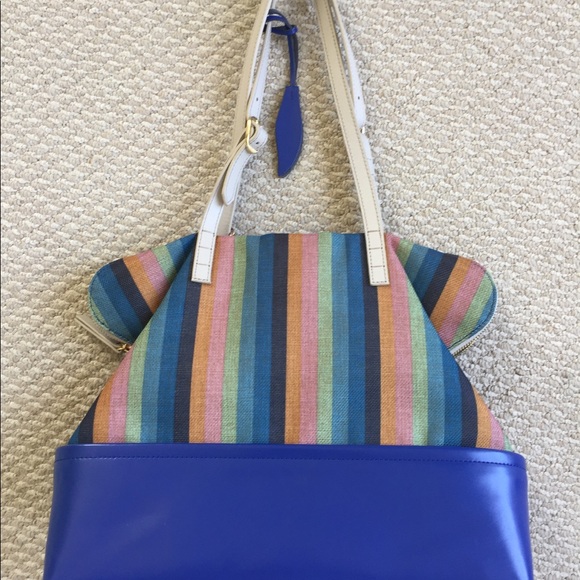 Vintage Charles Jourdan Rainbow Hobo Satchel Purse - Picture 2 of 7